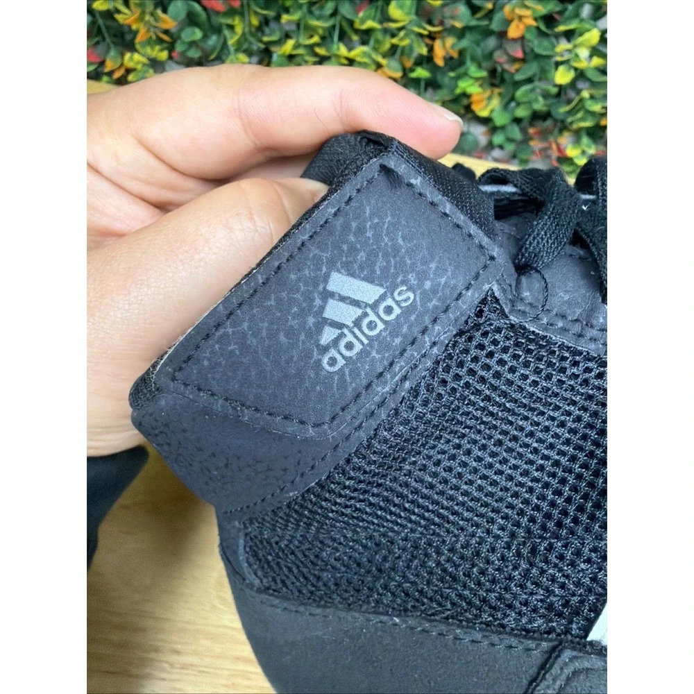 Adidas HVC 2 Wrestling Shoes‎ Boxing MMA Ankle Strap AQ3325 Black Men's 7.5